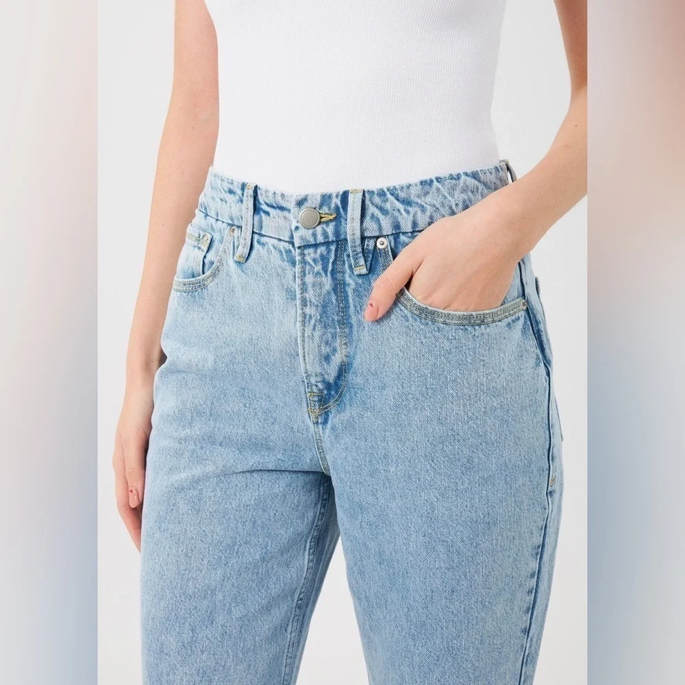 Good American Good‎ 90's Duster Straight Leg Jean Indigo101 8 29 Retro Casual